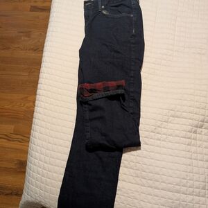 Eddie Bauer Blue Straight Jeans with Distressed Detailing
